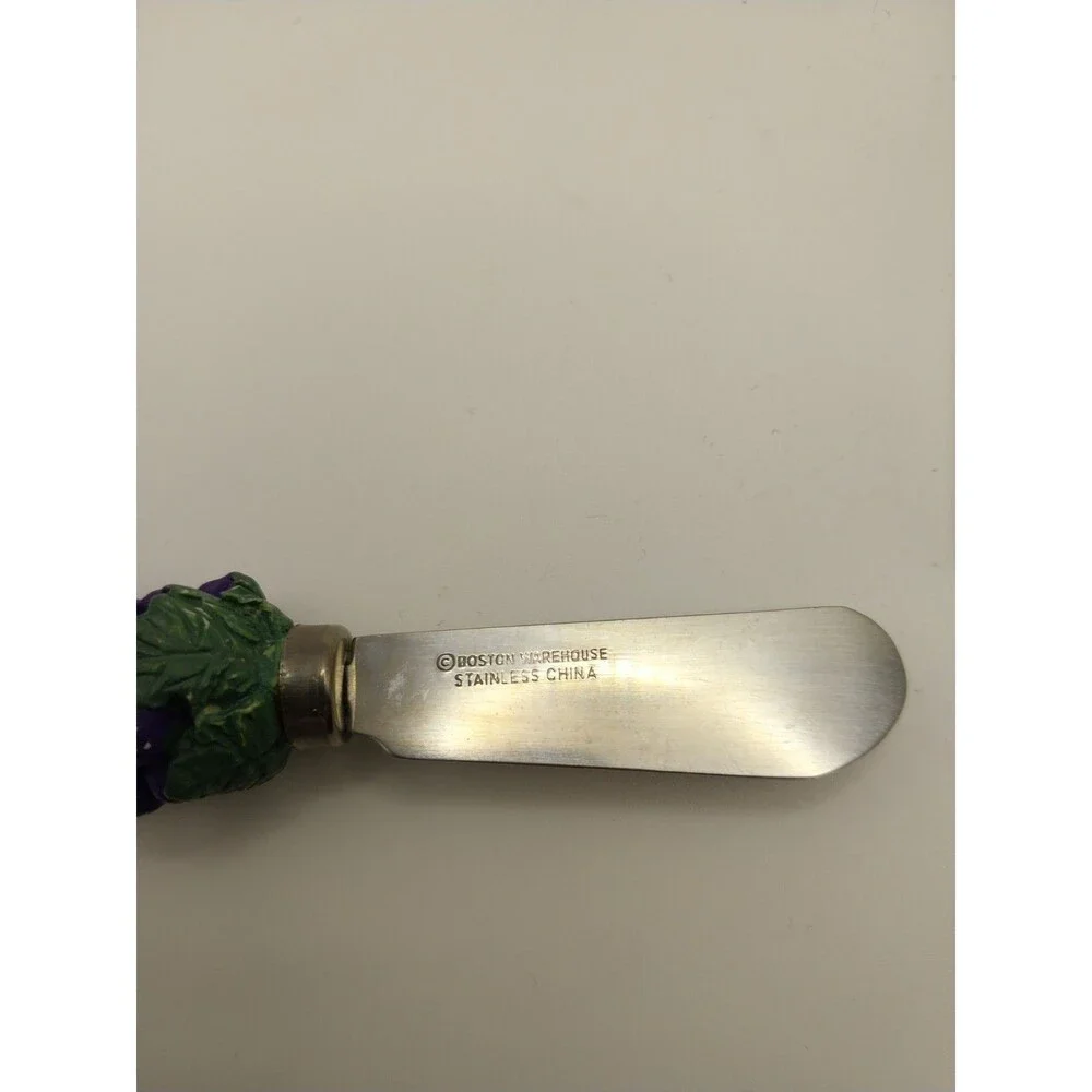 Boston Warehouse 4 Fruit Butter Cheese Spreaders Grapes Strawberries Lemon
